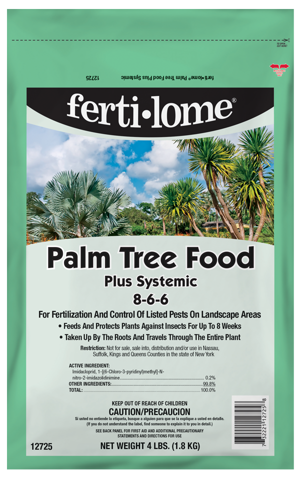plant food for palm plants Ferti-lome 8-6-6 Palm Tree Food w/Systemic 4 lb