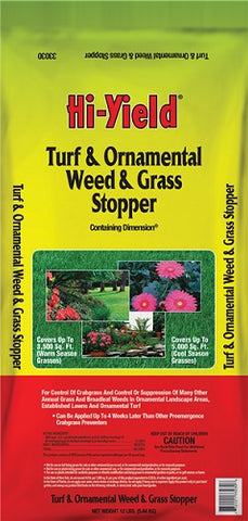 Green Thumb Nursery Hi-Yield Turf & Ornamental Weed & Grass Stopper 12 pound bag preemergent herbicide Tampa, Florida