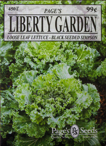 Loose Leaf Lettuce - Black Seeded Simpson - Packet of Seeds