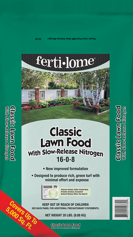Green Thumb Nursery Fertilome Classic Lawn Food 16-0-8 with slow release nitrogen 20 pound bag Tampa, Florida