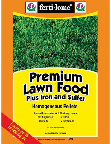 Green Thumb Nursery Fertilome Premium Lawn Food Plus Iron and Sulfur Lawn Fertilizer Tampa, Florida